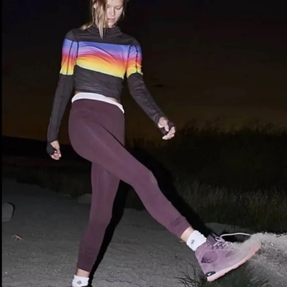 Free People Huddle Rainbow Hooded Long Sleeve Hoodie